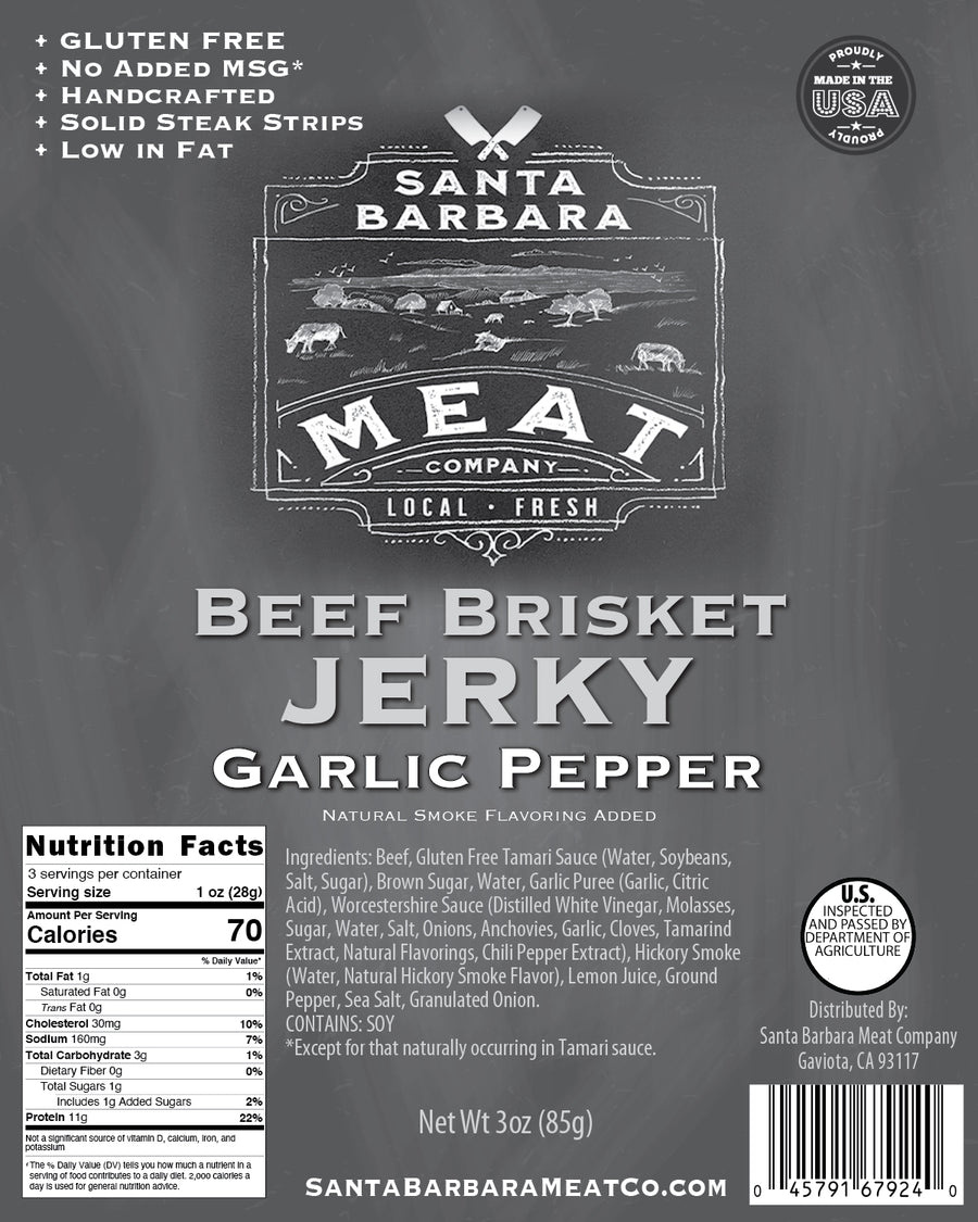 Beef Brisket Jerky - Garlic Pepper