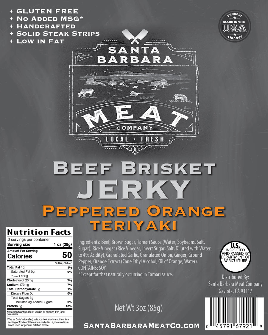 Beef Brisket Jerky - Peppered Orange Teriyaki