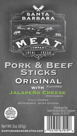 Pork and Beef Sticks - Original Flavored with Jalapeno Cheese