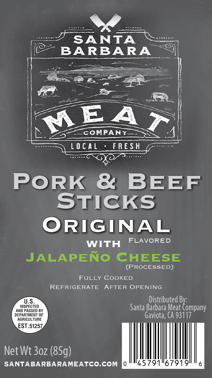 Pork and Beef Sticks - Original Flavored with Jalapeno Cheese