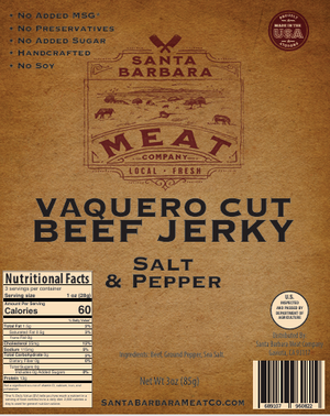 Santa Barbara Meat Company Vaquero Cut Beef Jerky - Salt and Pepper
