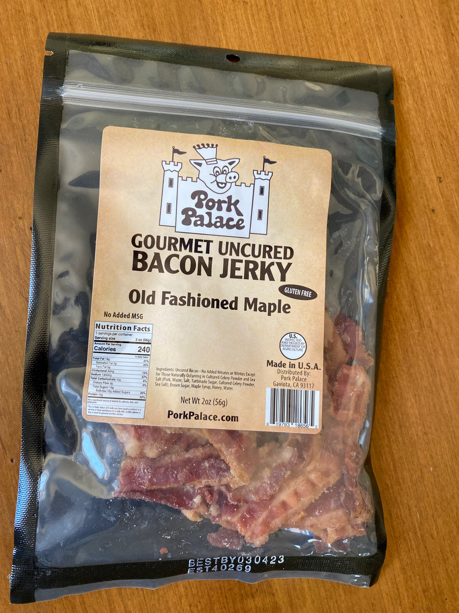 Pork Palace Old Fashioned Maple Gourmet Uncured Bacon Jerky
